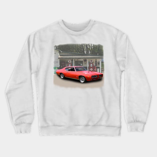 1969 Pontiac GTO Judge Crewneck Sweatshirt by Permages LLC